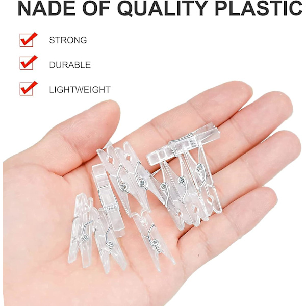 100 stk. Mini Gennemsigtige Klemmer 34mm Små Lille Foto Klips Transparent Plastik Fjeder Klemmer Til Hængende Fotos Kort (FMY)
