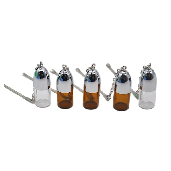 2 st/förpackning 36mm/57mm/72mm Glasflaska med metallsked MEP Height 72mm
