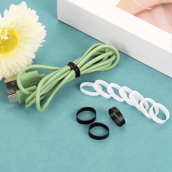 30 st Silikongummiband, 25x5 mm Gummibandsringar Kabelband Stark Elastisk