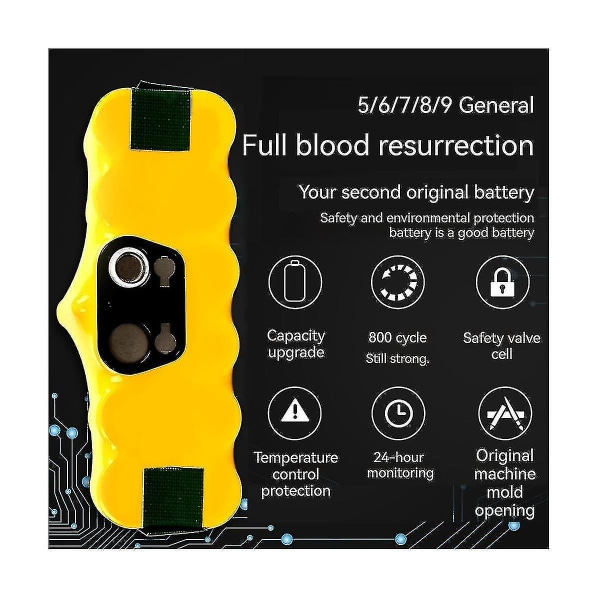 14.4v 6000mah Robotti-imurin Akun 500 600 700 800 900 Sarjoille 620 650 770 780 580 Yellow