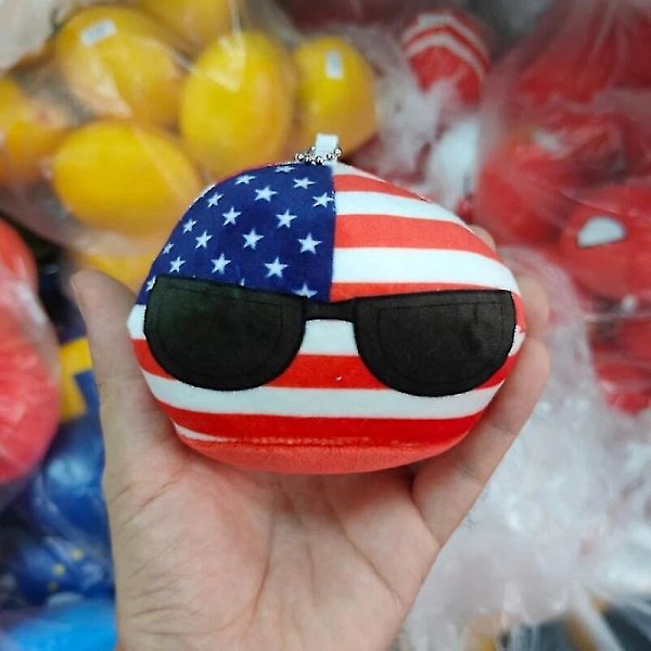 68 Stilar 10cm Landboll Plyschleksaker Polandball Hänge Landbollar Dekoration Countryball Fylld Dock Julgåva För Barn 10cm USA 2