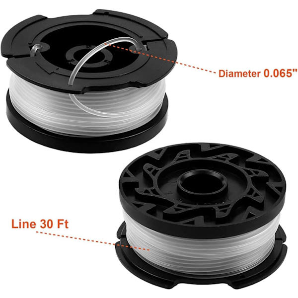 Pakke med 6 spoler A6481 A6485 til Black Decker String Trimmer