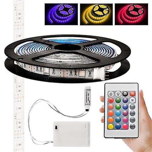 Flexibel LED-remsa med batteridrift, RGB, 3 m