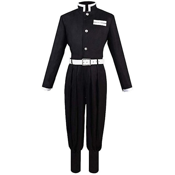 Halloweenfest Demon Slayer Agatsuma Zenitsu Cosplayfestdräkt Anime Set Presenter Outfits One Size - Wig