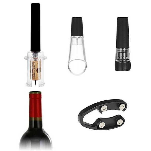 2024 Wino On The Go Vinåbner Sæt Lufttrykspumpe Flaskeåbner Vakuumprop BY A