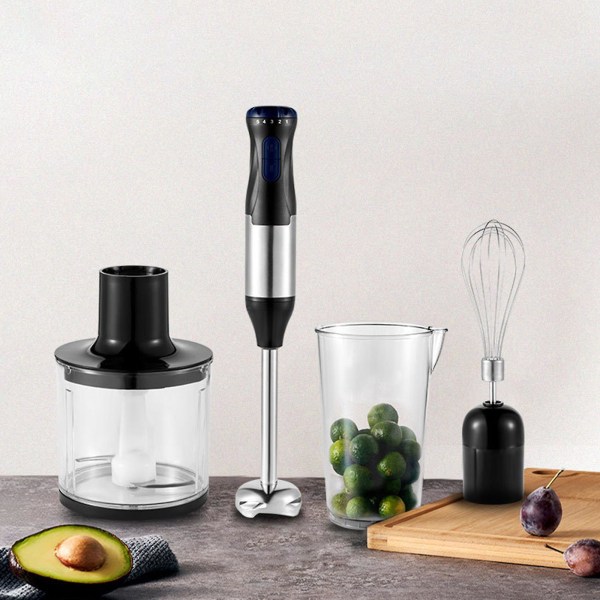 2024 Ny blandning 4 i 1 power stavmixer med blender inkluderar hackare och smoothiekopp i rostfritt stål Ice BladesBY