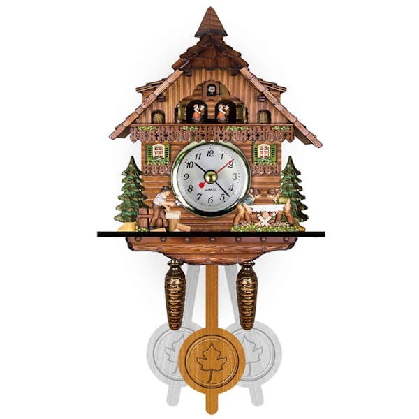 Vintage Klok Tysk Schwarzwald Tre Hunter Kukkuklokke, 100% Ny G
