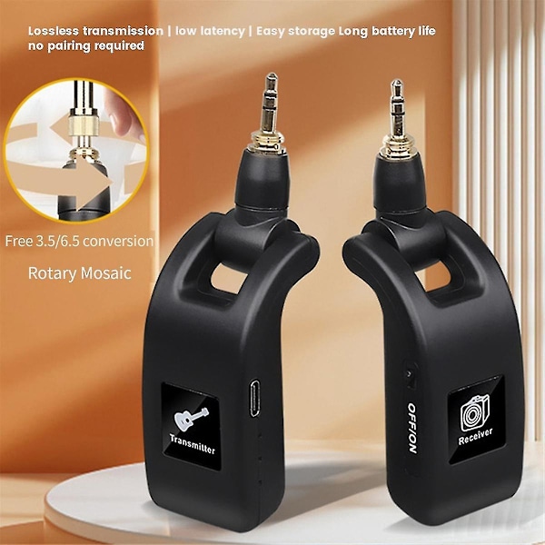 USB Rechargeable Wireless System for Electric Guitar and Bass - Audio Transmitter and Receiver