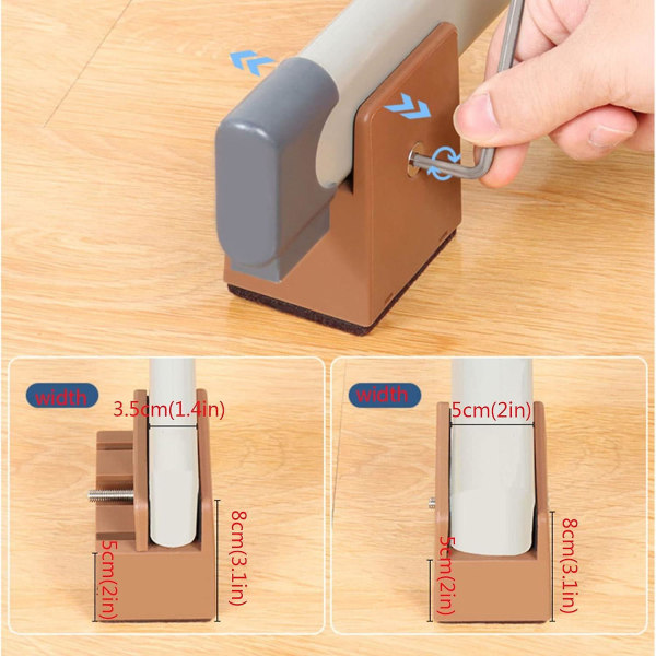 Pakkaus Sängyn Nostin, Säädettävät Huonekalujen Nostin, Sovan Pöydän Tuolin Nostin, Huonekalujen Nostin, Korotetut Tuolin Nostin, Sopii 3-5cm Leveille Huonekalujen Jaloille Brown raise 10cm
