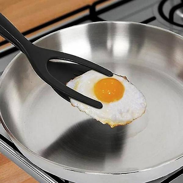 2-in-1 Spatulapihdit Nylonista, Lämpöä Kestävä, Käännettävä Pihvi- ja Munaspatula, Paistaminen, Keittiötyökalu Red