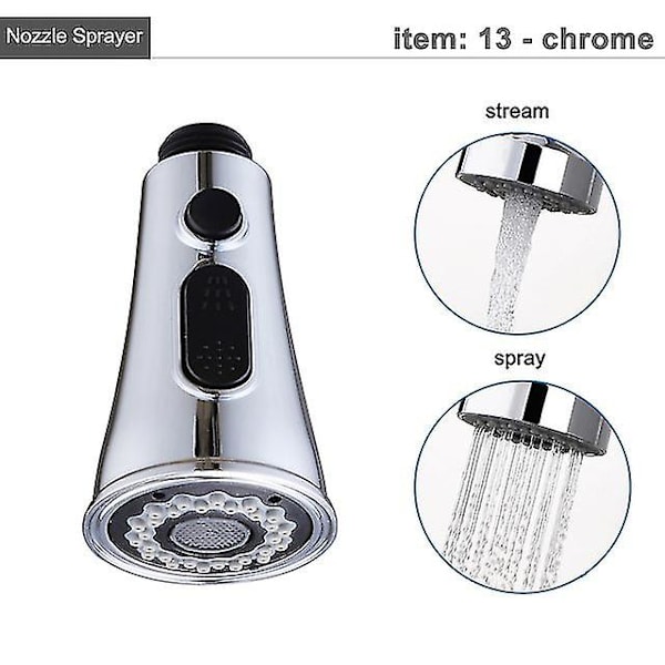 Keittiöhanan suihkupää, vedettävä suihkupää, G1/2-hana 13 chrome