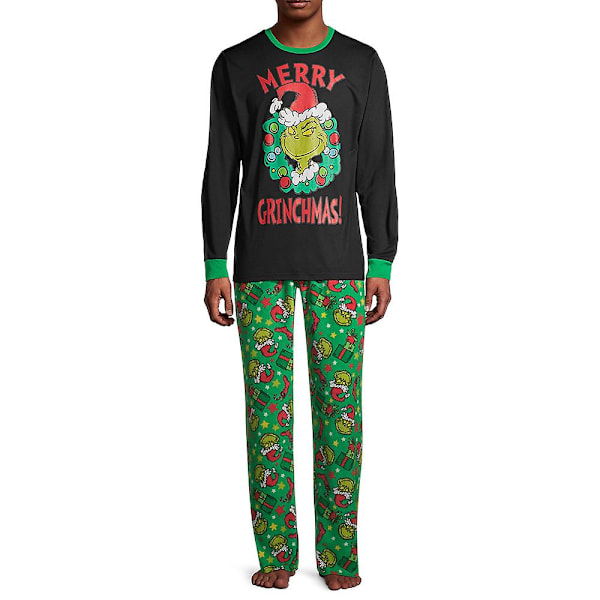 Grinch-familien matchende julepyjamas - nattøy - julepyjamassett Men 3XL