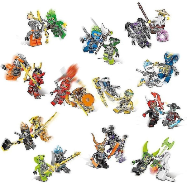 Sett med 24 stk Ninja Minifigurer Byggeklosser Lekebarn Gave [DmS]