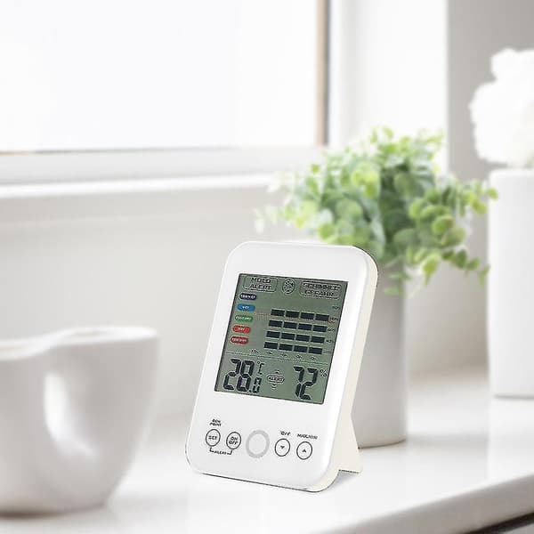 Digitalt hygrometer-termometer med muggalarm og LCD-berøringsskjerm - Innendørs termometer