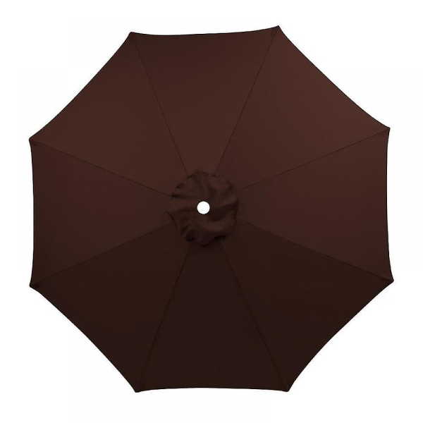 2M Terrasseparasol Markedsbordparasol med 6 Robuste Ribber, Trykknap Hældning/Sving Udendørs Parasol til Have, Dæk, Baghave, Pool og Strand (Parasol brown