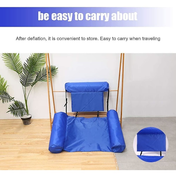 Stol Pool Sits Swimming Floating Water Bed Lounge Chairs Pool Float Uppblåsbar Vatten Hängmatta Blue