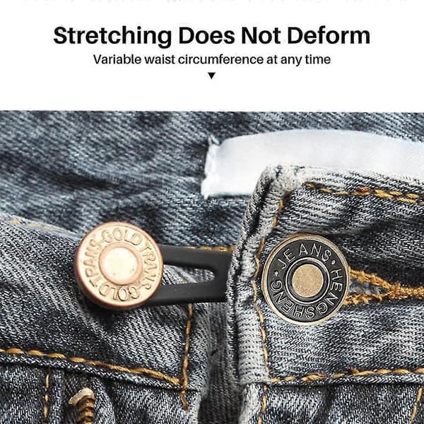 5 st infällbara knapp midjeförlängare för byxor för män kvinnor jeans [DB]
