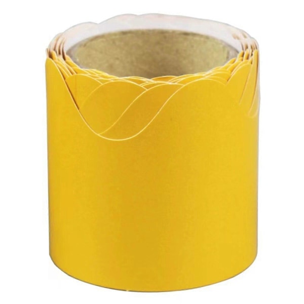 1 Rulla Luokkahuoneen Ilmoitustaulun Reunustarrat Värilliset Aaltoilevat Reunat Ilmoitustaulun Reunukset Koristepaperi Luokkahuoneeseen Kotiin Juhliin DIY-Koristelu Yellow