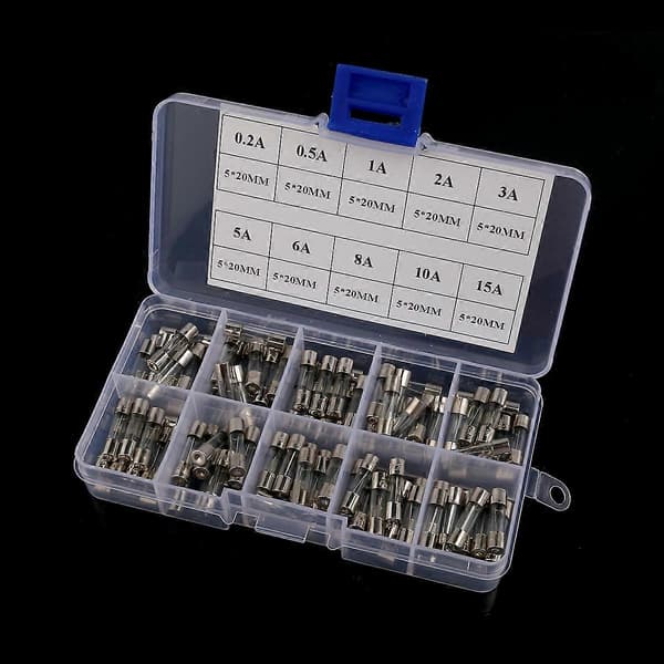 Bilsäkring Snabb Glas Säkringar Glas Säkringar Kit Glas Säkringar Sortiment Glasrör Säkringar [DB]