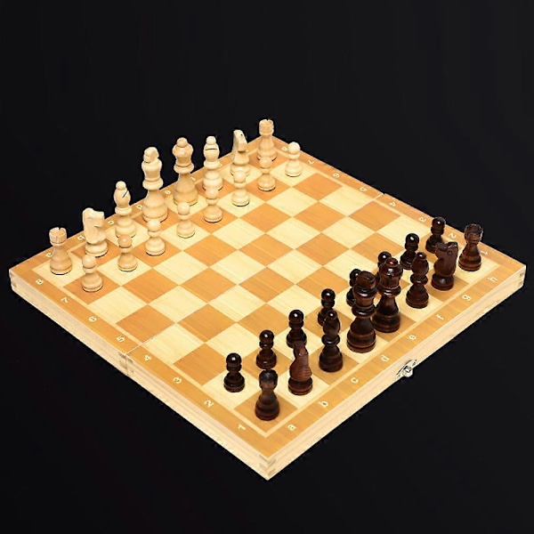 Trä Schack Vikbart Magnetiskt Logg Schack Trä Vikbart Schackset Spel Schackbräde Festival Barnpresent