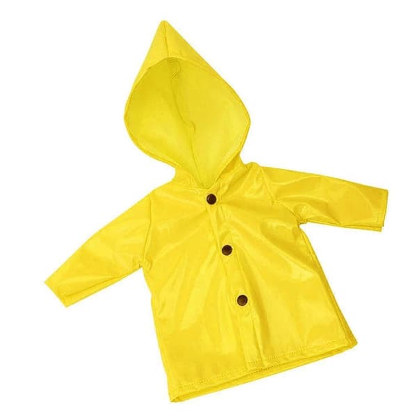 Söt Regnrock Kläder för 18 Tums Flickdocka Outfit  Gul