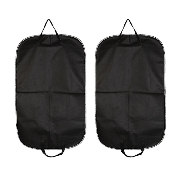 2 stk. Dragt Støvpose Bærbar Rejse Forretning Foldbar Hængende Tøjpose Husholdning Tøjbeskytter Etui Til Hjem Soveværelse Garderobe (sort/medium)