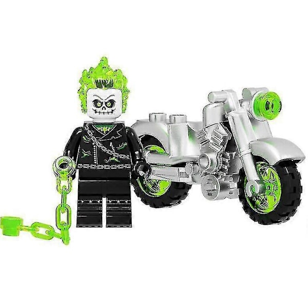 8-pakks Ghost Rider Byggeklosser Lekesett for Barn og Voksne - Julegave eller Hjemkomstgave