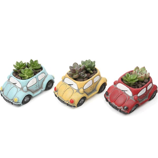 Mini Blomsterpot Cement Bil Form Retro Plantepot Havepotter Retro Bil Blomsterpot Red Racing Car