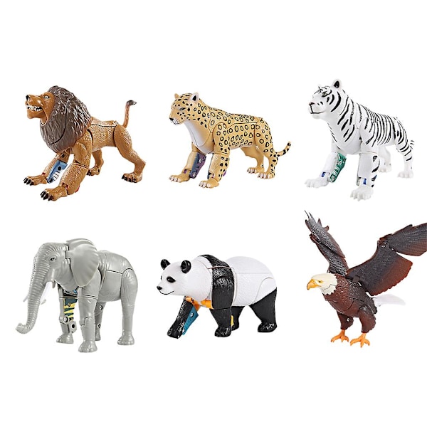 Educational Transform Animals Robot Action Figure Legetøj Gave Til Børn Småbørn Dyr Figurer Model Transformation Legetøj (FMY) Panda