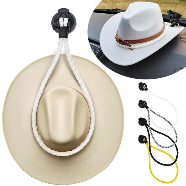 Universal Hattfäste Hängare Med Sugkopp, Cowboyhatt Fäste För Fordon, Cowboyhatt Hållare Rack För Lastbilar/SUV/fordon White