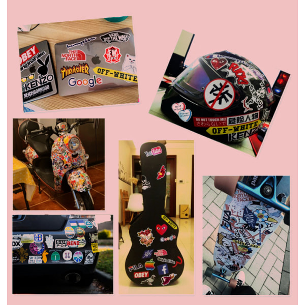 100 stk. Fashion Graffiti Stickers Vandtætte Laptop Bagage Skate Multicolor