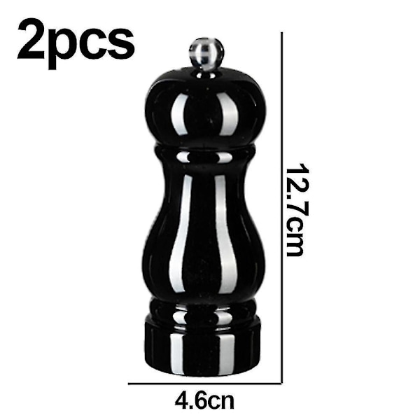 Suola- ja pippurimyllysetti, manuaaliset pippurimyllyt säädettävällä karkeudella, täytettävät maustemyllytBY black 5 inch