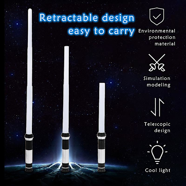 På lager - Hot salg - Star Wars - Lys Sabel - Børnelydsabel Cos-Play/Lys Sabel Led Blinkende Legetøj Multifarvet/Børnelaser Force Awakens Telescopic 2pcs