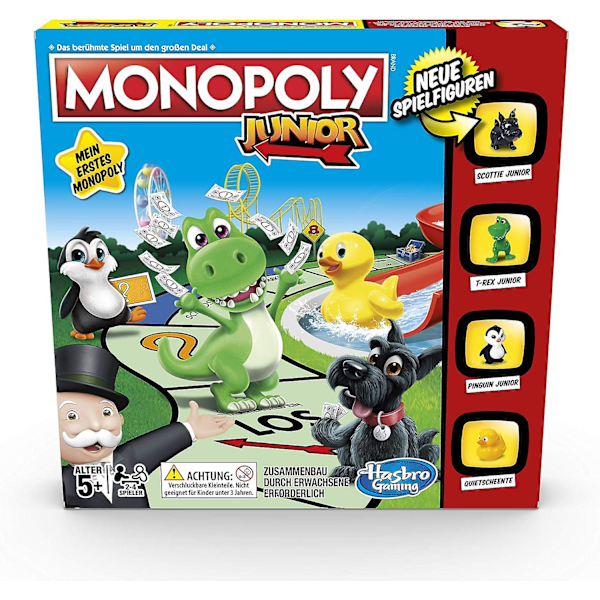 Monopoly Junior, det klassiska brädspelet för barn, familjespel, från 5 år