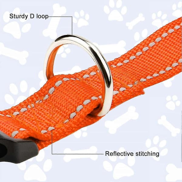Reflekterende hundehalsbånd, robuste nylonhalsbånd til store hunde af hunkøn og hankøn
