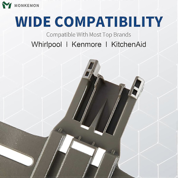 2 Pakker W10350375 Oppgradert Oppvaskmaskin Øvre Stativ for Kenmore Whirlpool Oppvaskmaskindeler, Erstatter W10712395 Ap5957560, Oppvaskmaskin Øvre Stativ