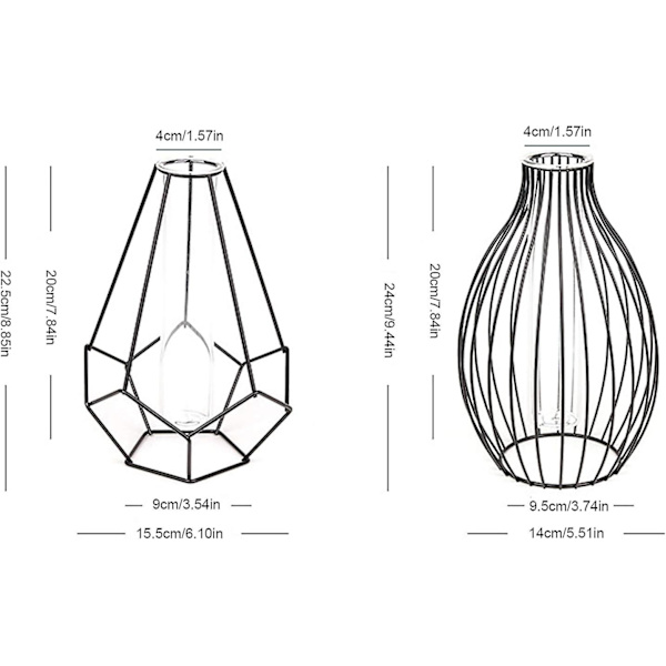 Metallställ Stativ Klar Blomvas Glas Vas Set, Nordisk Stil Lykta Glas Järn Konst Växtbehållare För Kontor Hem Bröllop Dekorera(svart)
