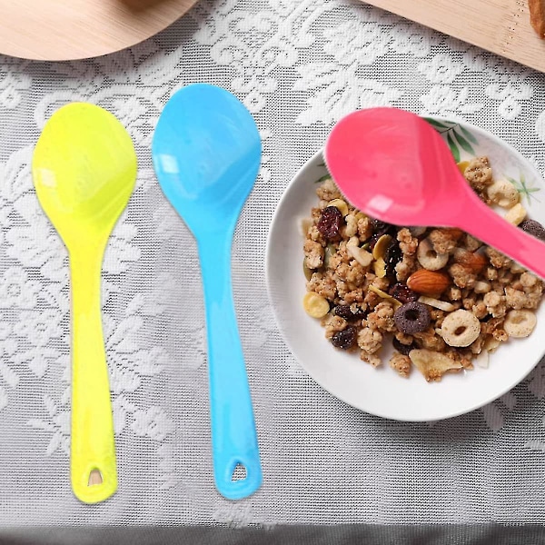 Muovilusikat, jälkiruokalusikat, muoviset munalusikat, 3 väriä, 24 kpl syntymäpäiviin ja päivittäiseen käyttöön Cy)