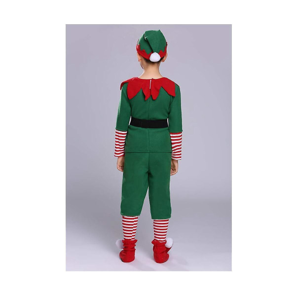 Jultomte Kostym för Vuxna Barn Familj Juldräkter Outfit Dräkt Santa Elf Kostym Rolig Cosplay Fest 140cm([HK])