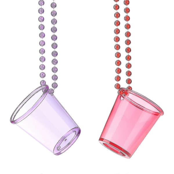 12-pack Bröllop Shotglas Halsband, Team Bride Shotglas Kedja, Bröllop Plastmuggar Pärlor