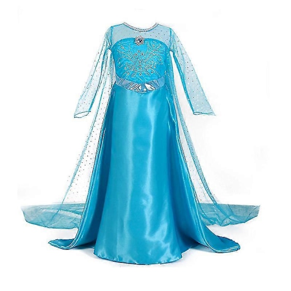 2022 Ny Elsa Kjole Piger Sommerkjole Prinsesse Cosplay Kostume Kjoler Til Børn Jul Fødselsdag Fancy Party Vestidos Menina-c only dress 5T(120)