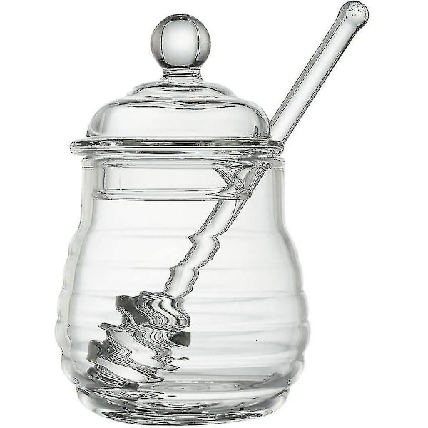 Honningkrukke med Transparent Borosilikat Honningsske Sirup Potte