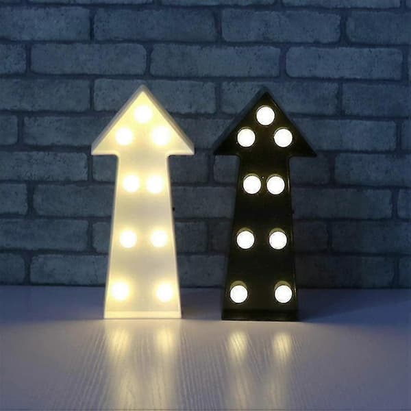 3D Pilbåge Ljus Led Plast Pilformad Skylt - Upplyst Marquee Pilbåge Väggdekor (2st - svart+vit) TA