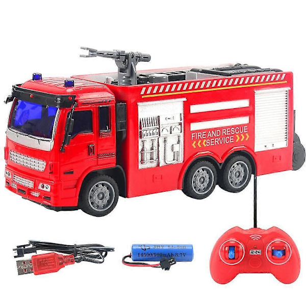 Trådlös Fjärrstyrd Brandbil Leksaksbil Med LED-Ljus Teknikbilar Modell För Barnpresenter Lifting table