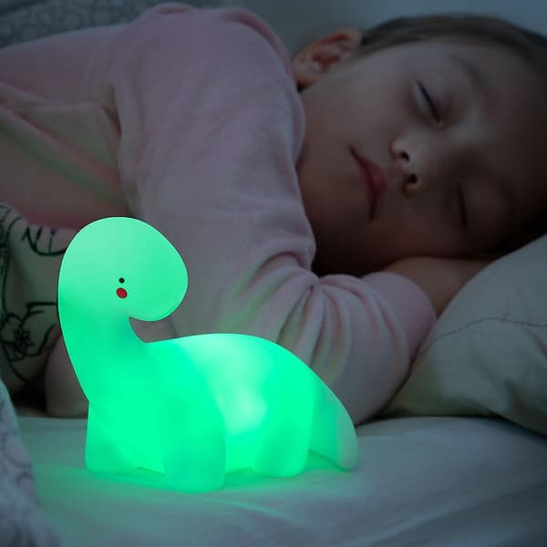 Flerfarget dinosaurlampe med LED Lightosaurus