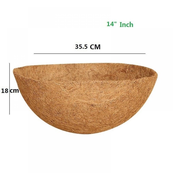 3-pack Hängande Korg Kokosfoder Väggmonterad Kokosfoder Tråg 100% Naturliga Växtfibrer Foder Utomhus Planteringsfoder Kokosfibrer Planteringsfoder 14 inch