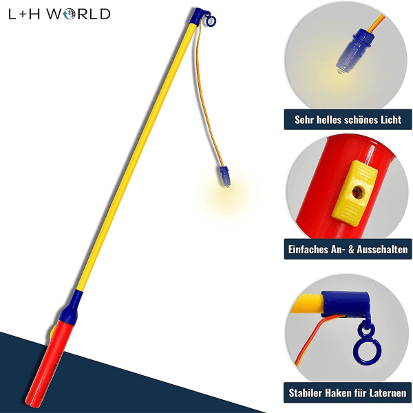 10 st Lanternpinnar för Barn Lyktor för St 40 cm i Set Lykta med Stång och Ljus Elektriskt BatteridrivenBY 2Set