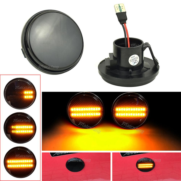Dynamiskt blinkande LED-sidorepeaterlampa för Mazda MX5 MX-5 MK1 MK2 MK3 1989 1999 2000-2015 - dynamisk kristall Smoked black dynamic