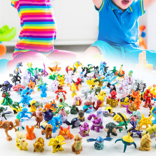 24 st Pokemons Figurer Söta Miniatyrfigurer PVC Cartoon Hantverk Solid Modell Ornament Samlarobjekt Japan Anime Pokemons Pikachus Psyduck Figurmodell Till