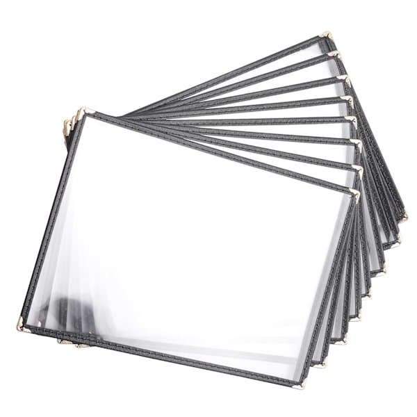 10-pack Menyomslag - Enkelsidig, 2-sidig, passar 8,5 x 11 tum papper - RestaurangmenyomslagBY transparent